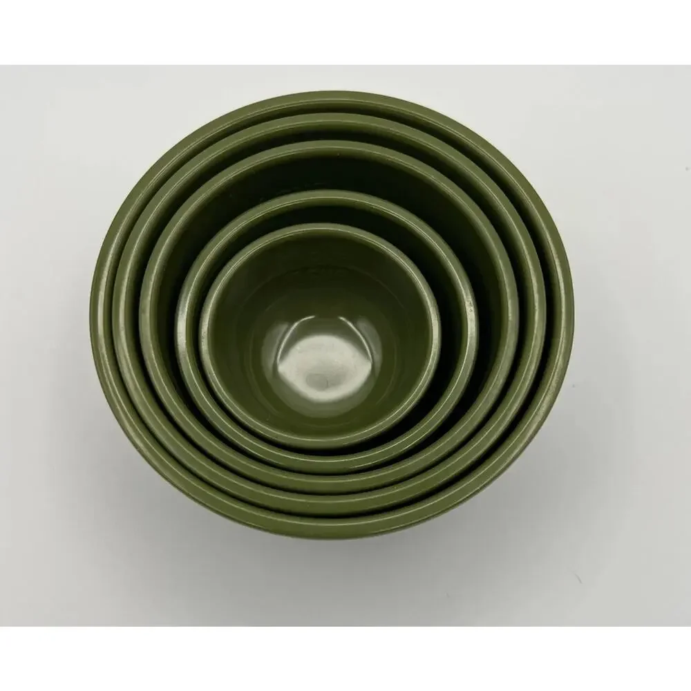 Vintage Melamine Nesting Measuring Cups Green Set Of 5 Palm Nice 1/4 Cup - 2 cup